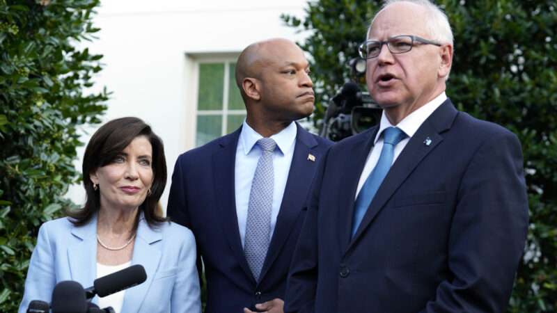 Governors Kathy Hochul of New York, Wes Moore of Maryland, and Tim Walz of Minnesota | Yuri Gripas - Pool via CNP/CNP / Polaris/Newscom