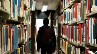 Student in school library | Photo by <a href=%40raddfilms39f0.html F</a> on <a href=man-with-backpack-beside-a-books-9o8ydygtt64c09e.html   