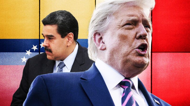 Venezuelan President Nicolás Maduro and former U.S. President Donald Trump, in front of a Venezuelan flag. | Illustration: Lex Villena; Пресс-служба Президента Российской Федерации,  CNP/AdMedia