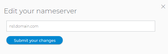 Domains Dashboard - Edit name servers