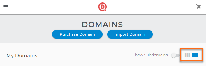 Domains Dashboard - Views