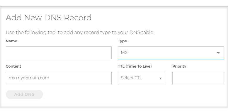 Add New DNS Record